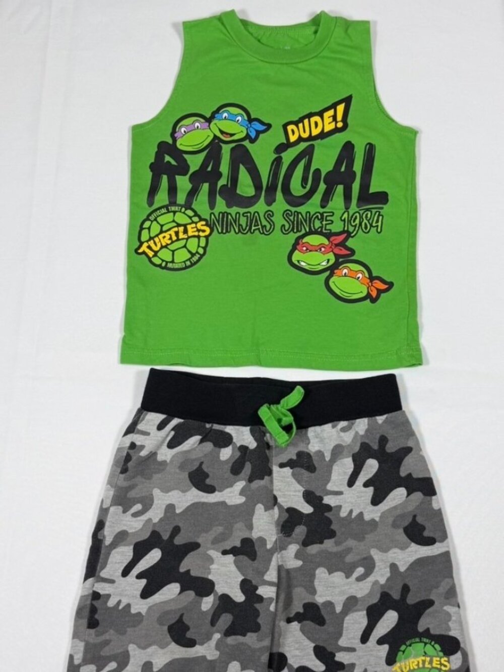 Nickelodeon TMNT 2pc Outfit Boys Size 4T Ninja Turtles Tank Top & Shorts Set